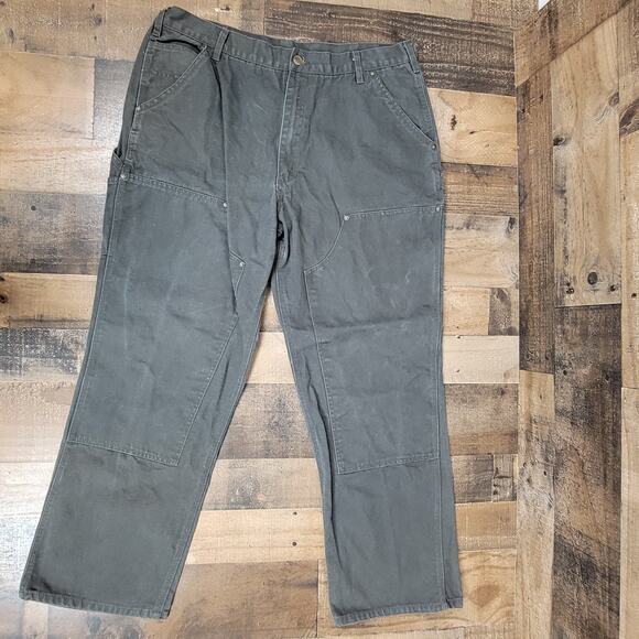 Bear River Workwear Double Knee Carpenter Baggy Loose Gray Pants‎ Mens 40x32 - Picture 1 of 12